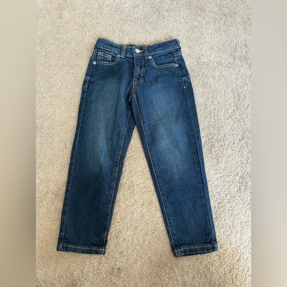Cat & Jack Girls' High Rise Straight Jeans - Dark Wash 6 nwot - Picture 2 of 5